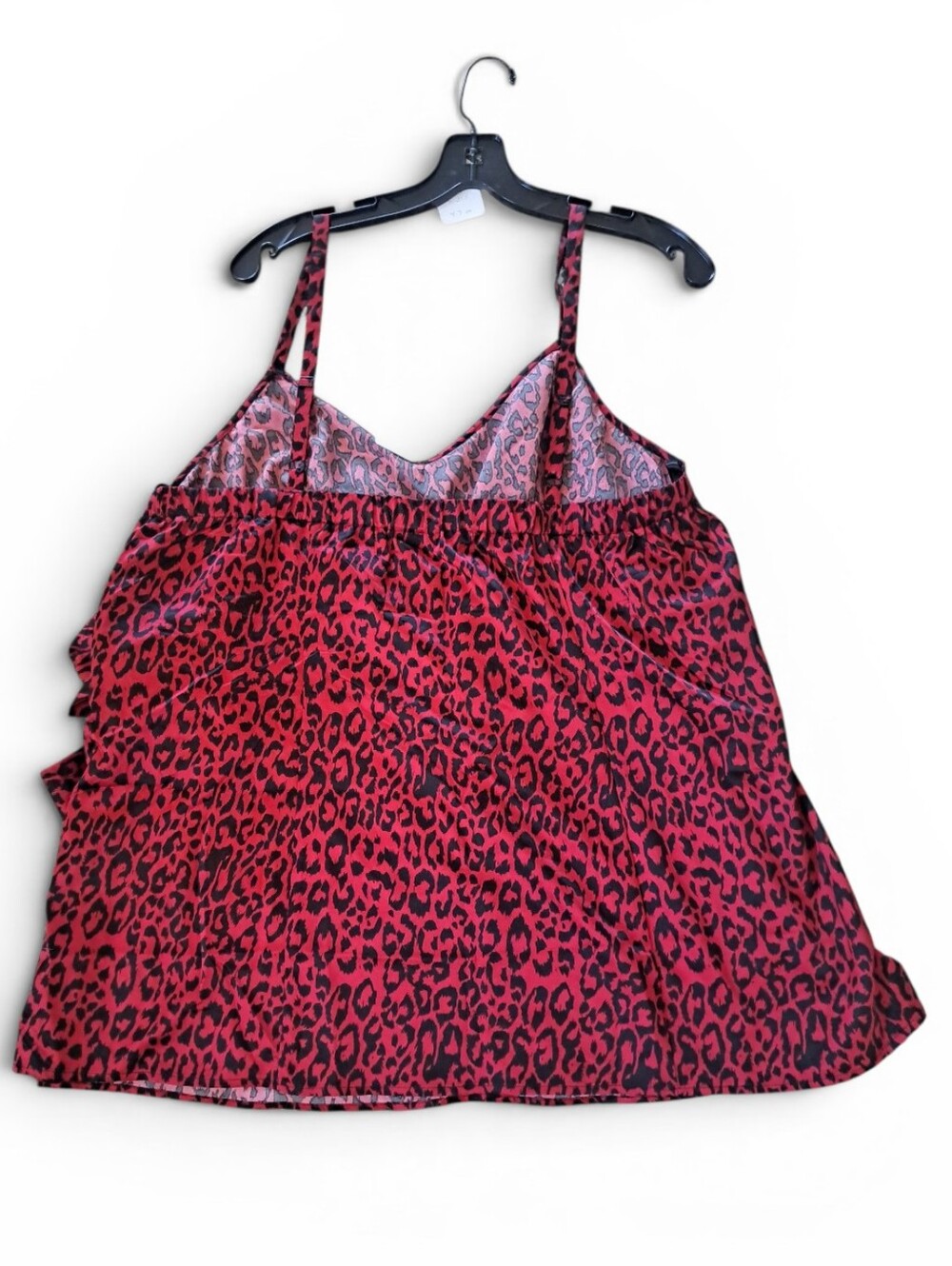 #062 Torrid 2 Red Leopard Print Wrap Camisole Top - Picture 3 of 4